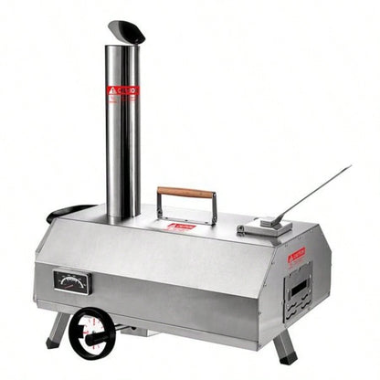 Semi - Automatic Silver 12 Outdoor Pizza Oven Portable Wood Fired Pizza Oven Outdoor Cooking Pizza Maker Portable Pizza Oven Authentic Stone Baked Pizzas