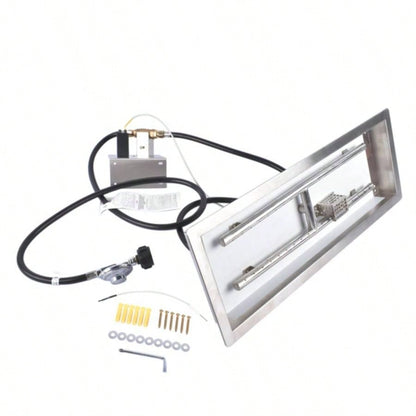 24x 8 - inch Fire Pit Pan Stainless Steel Fire Pit Kit Rectangular Indoor or Outdoor
