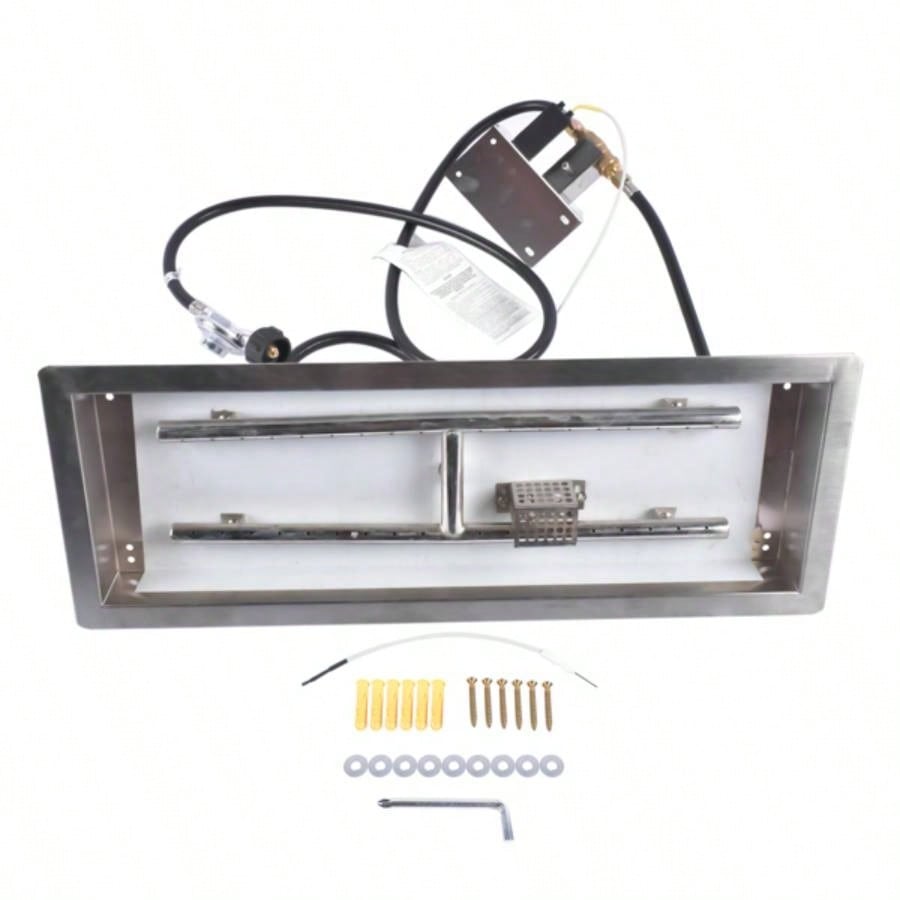 24x 8 - inch Fire Pit Pan Stainless Steel Fire Pit Kit Rectangular Indoor or Outdoor