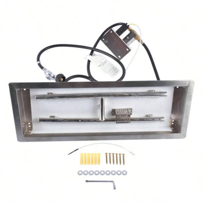 24x 8 - inch Fire Pit Pan Stainless Steel Fire Pit Kit Rectangular Indoor or Outdoor