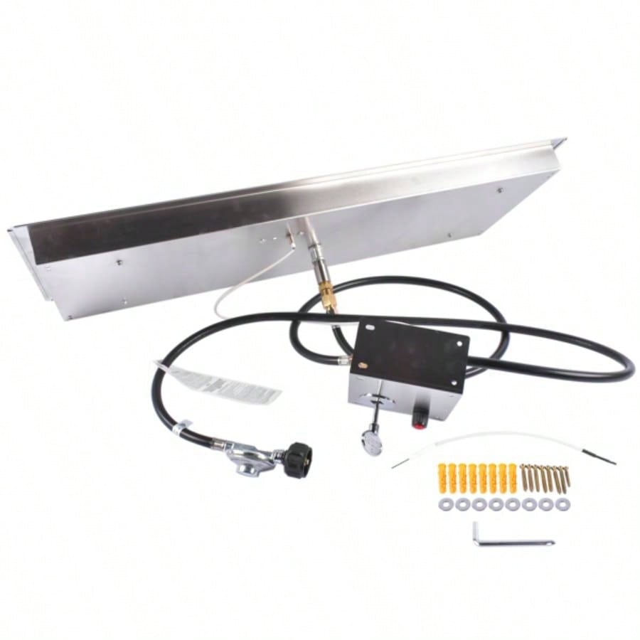 36x12 - inch Fire Pit Pan Stainless Steel Fire Pit Kit Rectangular Indoor or Outdoor