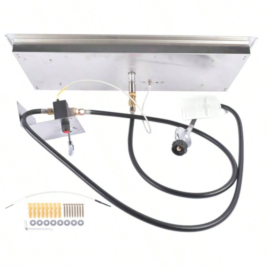 30x10 - inch Fire Pit Pan Stainless Steel Fire Pit Kit Rectangular Indoor or Outdoor