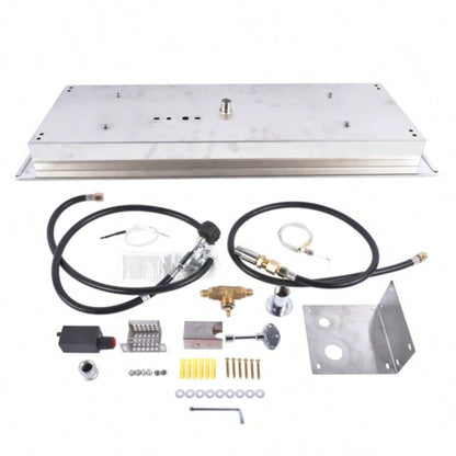 24x 8 - inch Fire Pit Pan Stainless Steel Fire Pit Kit Rectangular Indoor or Outdoor