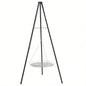 Campfire Tripod Grill, Adjustable Height BBQ Grill Grate Cooking Over Fire, Firepit Cooking Rack, Black