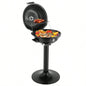 BBQ Grill with Stand, Portable Double Layer Indoor/Outdoor Grill Indoor Outdoor Use, 1600W, Black