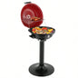 BBQ Grill with Stand, Portable Double Layer Indoor/Outdoor Grill Indoor Outdoor Use, 1600W, Red