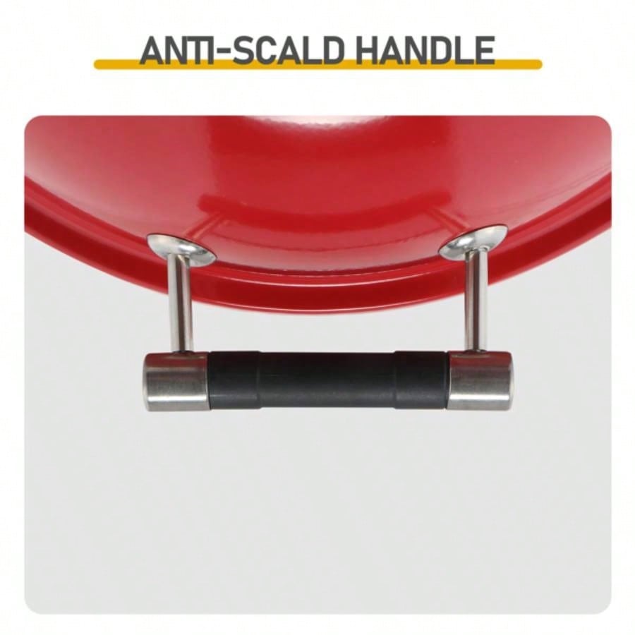 BBQ Grill with Stand, Portable Double Layer Indoor/Outdoor Grill Indoor Outdoor Use, 1600W, Red