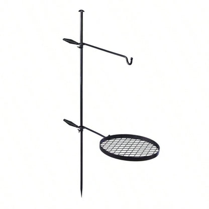 Swivel Campfire Grill, Open Fire Cooking Equipment Camping with Height Adjustable Grill Grate and Hanger Rod and Carry Bag