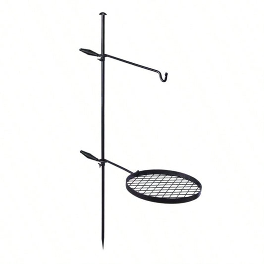 Swivel Campfire Grill, Open Fire Cooking Equipment Camping with Height Adjustable Grill Grate and Hanger Rod and Carry Bag