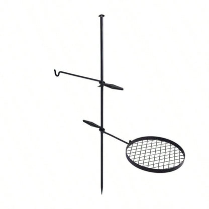 Swivel Campfire Grill, Open Fire Cooking Equipment Camping with Height Adjustable Grill Grate and Hanger Rod and Carry Bag