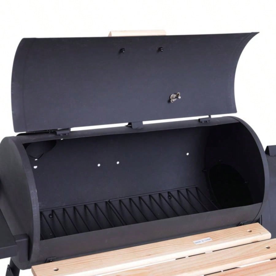48 Steel Portable Backyard Charcoal BBQ Grill and Offset Smoker Combo with Wheels
