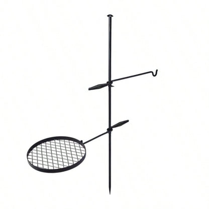Swivel Campfire Grill, Open Fire Cooking Equipment Camping with Height Adjustable Grill Grate and Hanger Rod and Carry Bag
