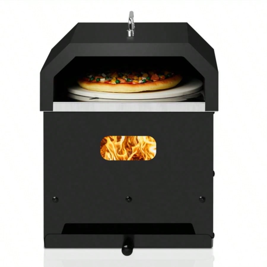 Outdoor Pizza Oven 4 in 1 Wood Fired 2 - Layer Detachable Outside Ovens with Pizza Stone, Cooking Grill Grate
