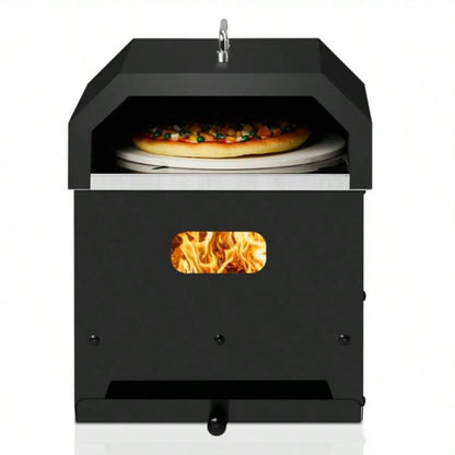 Outdoor Pizza Oven 4 in 1 Wood Fired 2 - Layer Detachable Outside Ovens with Pizza Stone, Cooking Grill Grate