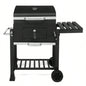 Charcoal Grill with Foldable Side Table and Wheels, Heavy - duty BBQ Grill Outdoor Picnics Patio Garden and Backyard Grilling
