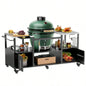 Outdoor Grill Table Style BBQ, Metal Grill Cart with Storage Box, Compatible with up to Large Green, Kamado Joe Jr