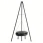 Campfire Tripod Grill, Adjustable Height BBQ Grill Grate with Fire Bowl Outdoor Camping BBQ, Black