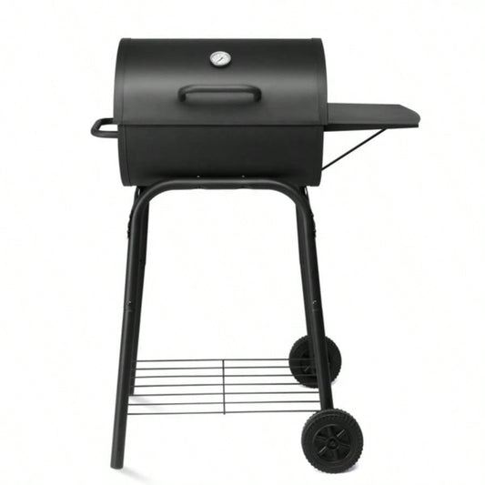 Charcoal Grills Outdoor BBQ Grill, Charcoal Grill with Side Table and Wheels, Outdoor Backyard Camping Picnics Patio and Parties