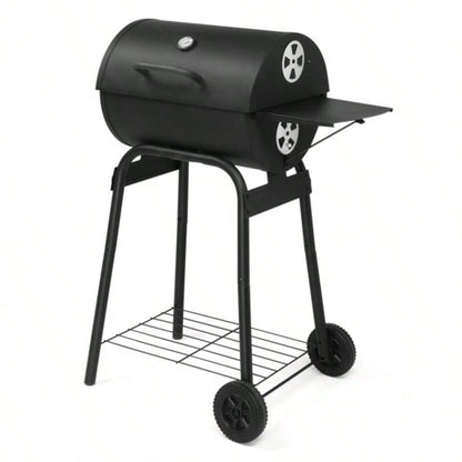 Charcoal Grills Outdoor BBQ Grill, Charcoal Grill with Side Table and Wheels, Outdoor Backyard Camping Picnics Patio and Parties