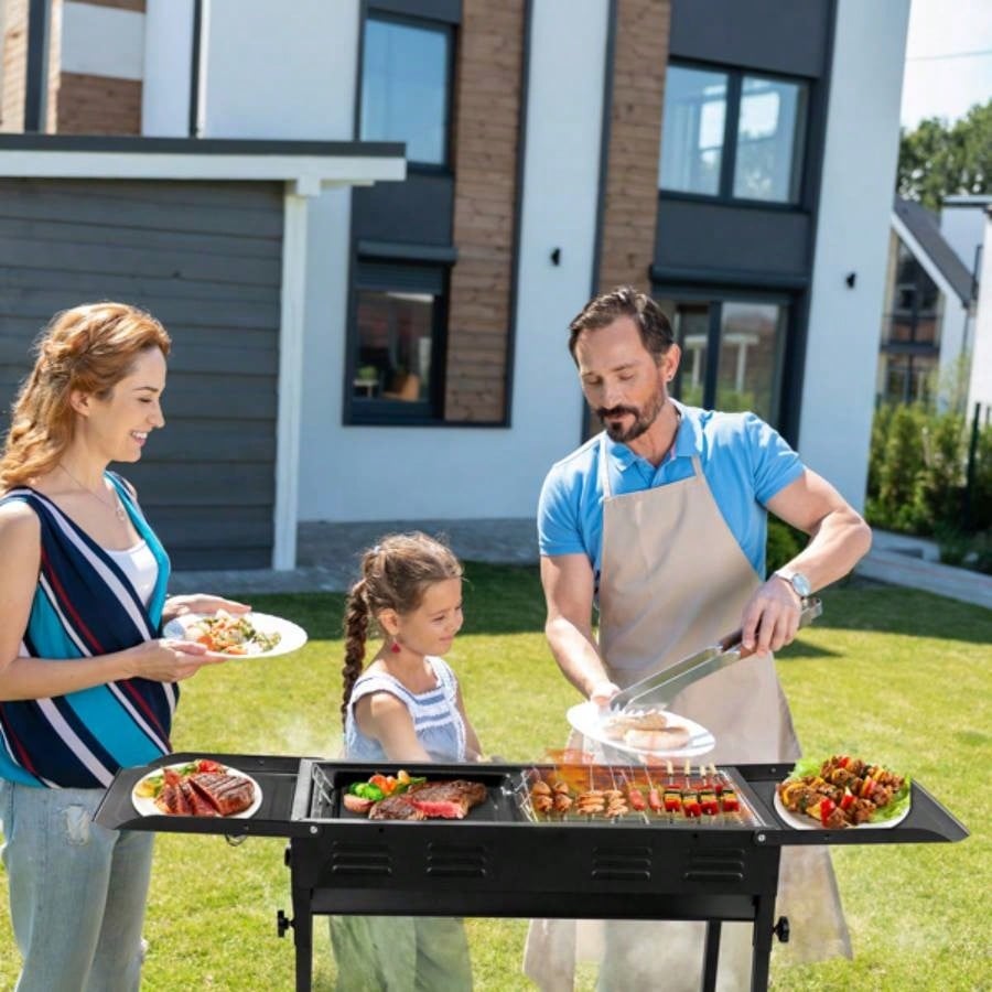 Portable Charcoal Grills Outdoor BBQ, Foldable Kabob Barbecue Grill Camping Hibachi BBQ Griddle Lamb Skewer in Garden Backyard Party Picnic Travel Outdoor Cooking
