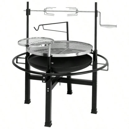 85*85*108cm Round Iron Spray Grill Black