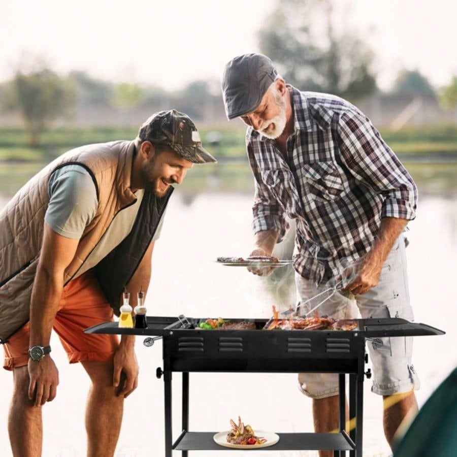 Portable Charcoal Grills Outdoor BBQ, Foldable Kabob Barbecue Grill Camping Hibachi BBQ Griddle Lamb Skewer in Garden Backyard Party Picnic Travel Outdoor Cooking