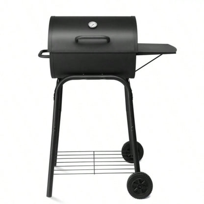 Charcoal Grills Outdoor BBQ Grill, Charcoal Grill with Side Table and Wheels, Outdoor Backyard Camping Picnics Patio and Parties