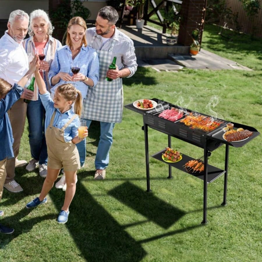 Portable Charcoal Grills Outdoor BBQ, Foldable Kabob Barbecue Grill Camping Hibachi BBQ Griddle Lamb Skewer in Garden Backyard Party Picnic Travel Outdoor Cooking
