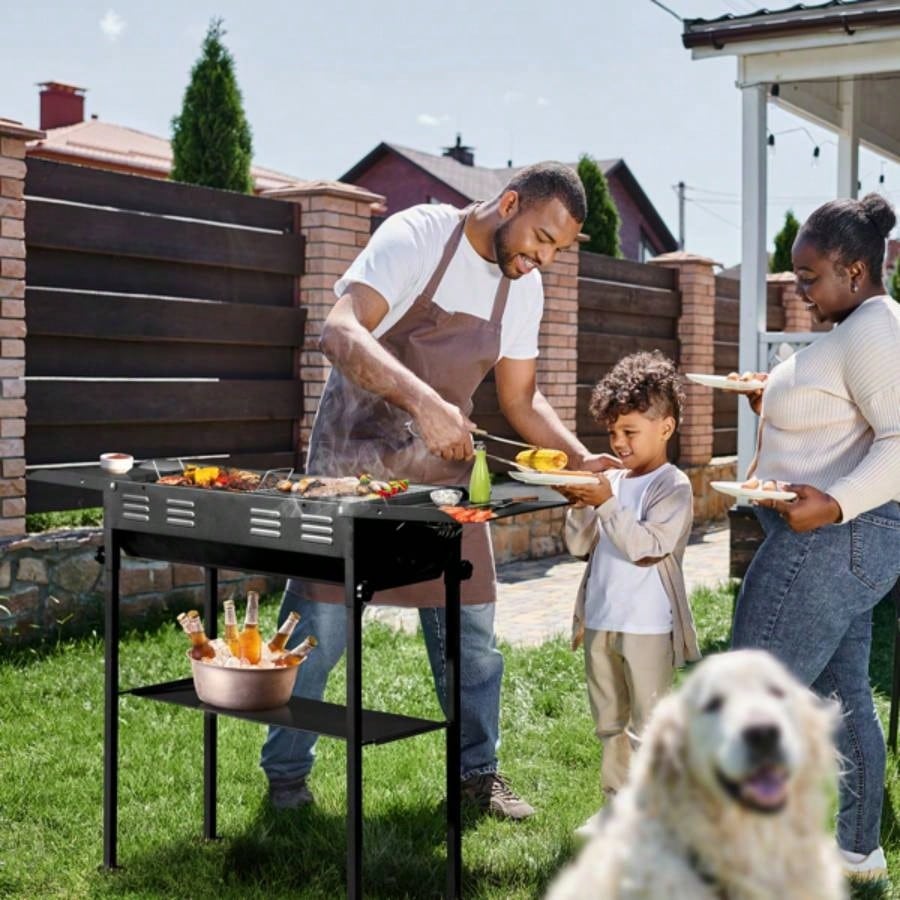 Portable Charcoal Grills Outdoor BBQ, Foldable Kabob Barbecue Grill Camping Hibachi BBQ Griddle Lamb Skewer in Garden Backyard Party Picnic Travel Outdoor Cooking