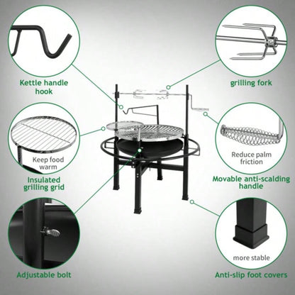 85*85*108cm Round Iron Spray Grill Black