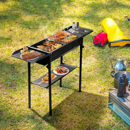 Portable Charcoal Grills Outdoor BBQ, Foldable Kabob Barbecue Grill Camping Hibachi BBQ Griddle Lamb Skewer in Garden Backyard Party Picnic Travel Outdoor Cooking