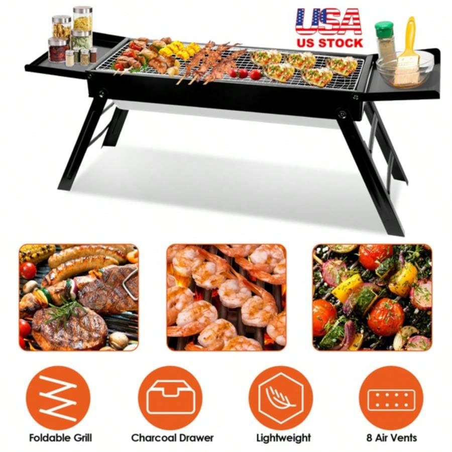 Portable BBQ Griddle, Foldable Kabob Barbecue Outdoor Hibachi BBQ Lamb Skewer Camping Barbecue Grill in Garden Backyard Party Picnic TravelNo shipments on weekends