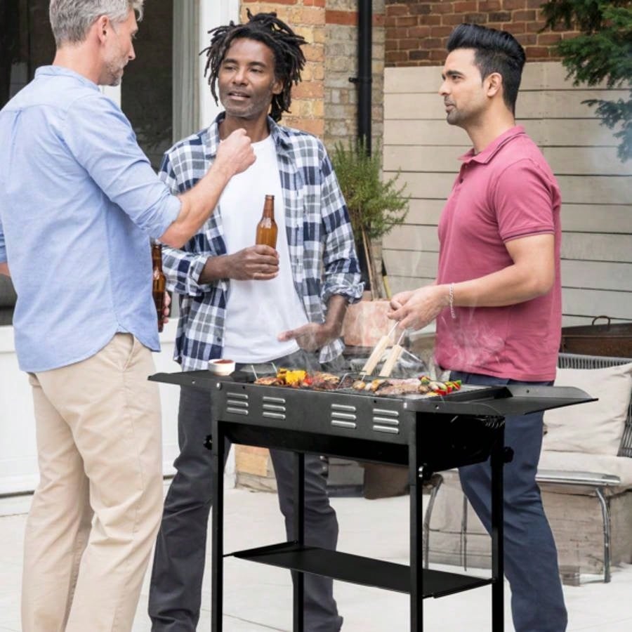 Portable Charcoal Grills Outdoor BBQ, Foldable Kabob Barbecue Grill Camping Hibachi BBQ Griddle Lamb Skewer in Garden Backyard Party Picnic Travel Outdoor Cooking