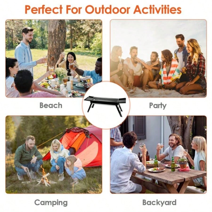 Portable BBQ Griddle, Foldable Kabob Barbecue Outdoor Hibachi BBQ Lamb Skewer Camping Barbecue Grill in Garden Backyard Party Picnic TravelNo shipments on weekends