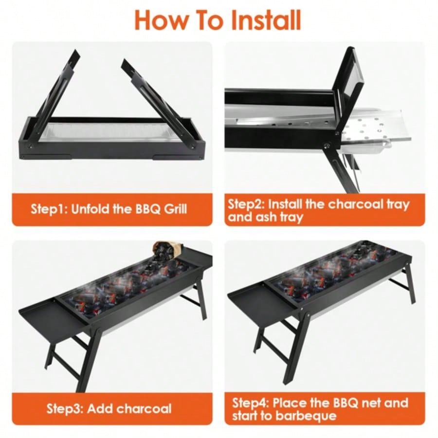 Portable BBQ Griddle, Foldable Kabob Barbecue Outdoor Hibachi BBQ Lamb Skewer Camping Barbecue Grill in Garden Backyard Party Picnic TravelNo shipments on weekends