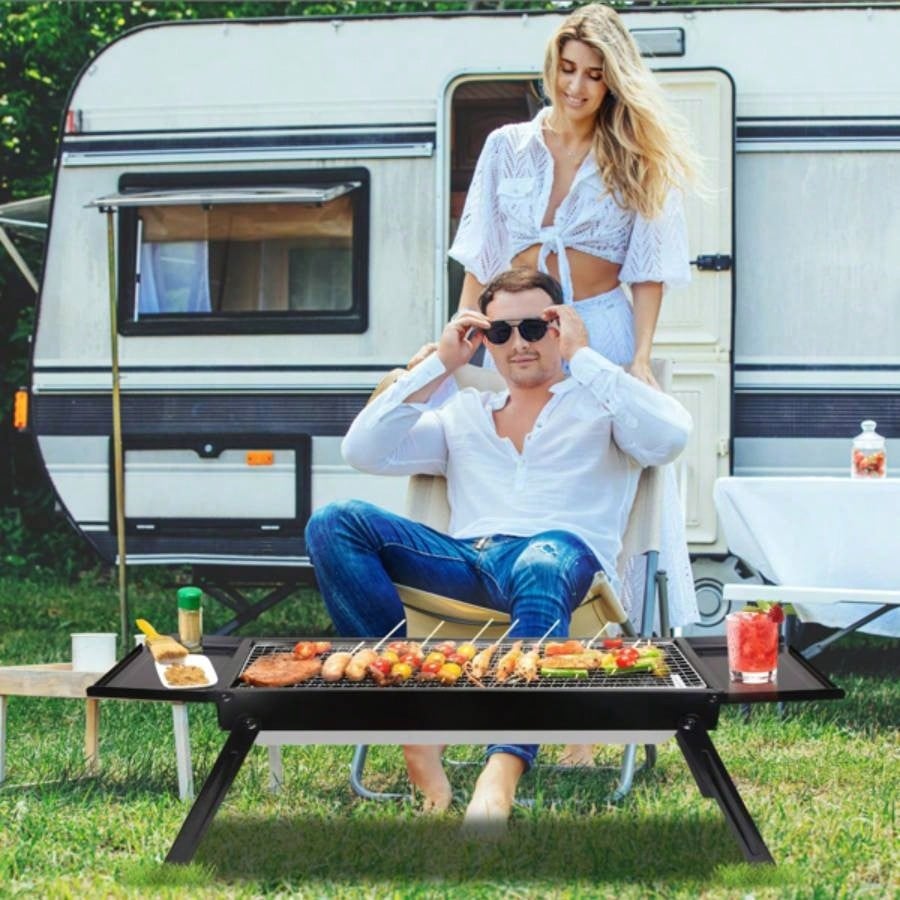 Portable BBQ Griddle, Foldable Kabob Barbecue Outdoor Hibachi BBQ Lamb Skewer Camping Barbecue Grill in Garden Backyard Party Picnic TravelNo shipments on weekends