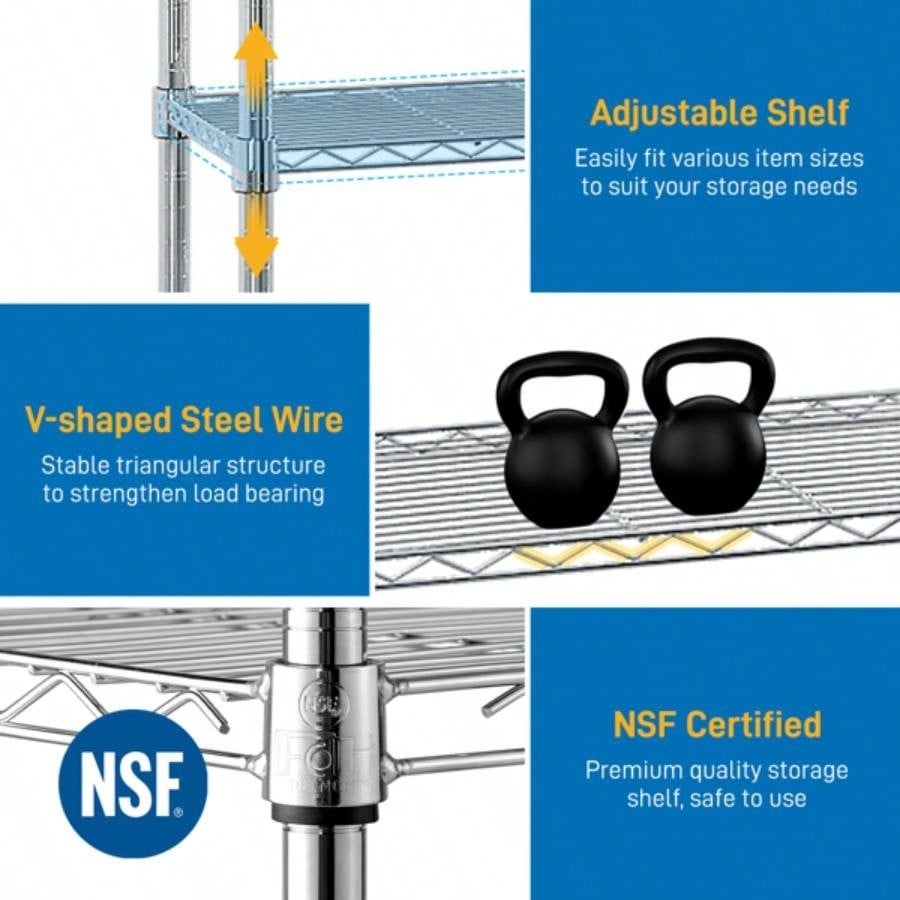 5 - Layer Plated Iron Shelf with 1.5 Nylon Wheels 165*90*35