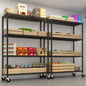 Heavy Duty Storage Shelves 55.12 Wire Shelving Unit with Wheels 3200LBS NSF Metal Shelves Storage Adjustable Garage Storage Rack Pantry Shelf Commercial Shelving, 75.59 H X 55.1239; 39; X 23.62