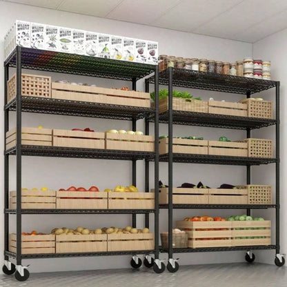 Heavy Duty Storage Shelves 55.12 Wire Shelving Unit with Wheels 3200LBS NSF Metal Shelves Storage Adjustable Garage Storage Rack Pantry Shelf Commercial Shelving, 75.59 H X 55.1239; 39; X 23.62