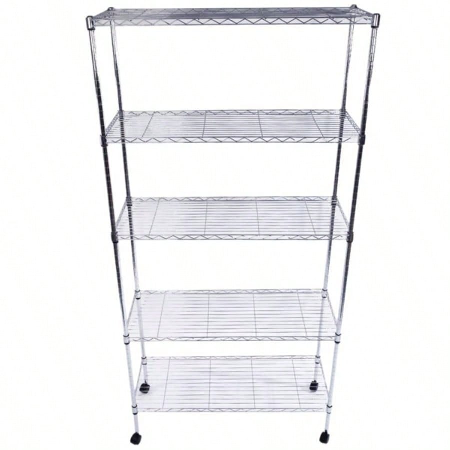 5 - Layer Plated Iron Shelf with 1.5 Nylon Wheels 165*90*35