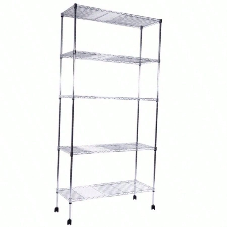 5 - Layer Plated Iron Shelf with 1.5 Nylon Wheels 165*90*35