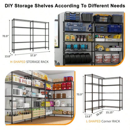 5839; 39; 160; Adjustable160; Storage Shelves160; 1500LBS160; NSF160; Wire Shelving Unit160; 5160; Tier Metal Shelving Storage Rack Shelves Storage Heavy Duty Garage Shelf Pantry Shelves Kitchen Shelving, 160; 5839; 39; 7139; 39; H*