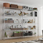 5 - layer double row, freely adjustable layer spacing, with adjustable feet, display stand, iron, 147*35*180cm, - plated