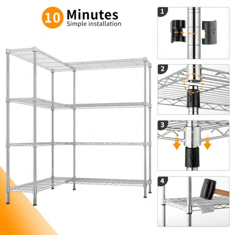 5839; 39; Adjustable Storage Shelves 1200LBS NSF Wire Shelving Unit 4 Tier Metal Shelving Storage Rack Shelves Storage Heavy Duty Garage Shelf Pantry Shelves Kitchen Shelving, 5839; 39; 59.0639; 39; H*