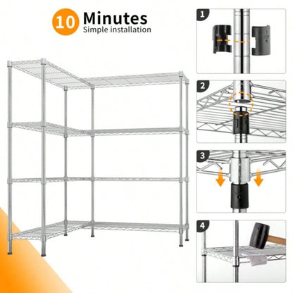 5839; 39; Adjustable Storage Shelves 1200LBS NSF Wire Shelving Unit 4 Tier Metal Shelving Storage Rack Shelves Storage Heavy Duty Garage Shelf Pantry Shelves Kitchen Shelving, 5839; 39; 59.0639; 39; H*