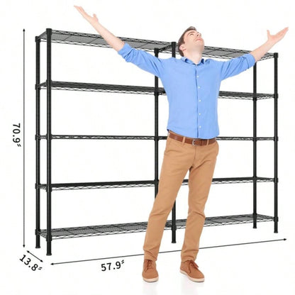 5839; 39; 160; Adjustable160; Storage Shelves160; 1500LBS160; NSF160; Wire Shelving Unit160; 5160; Tier Metal Shelving Storage Rack Shelves Storage Heavy Duty Garage Shelf Pantry Shelves Kitchen Shelving, 160; 5839; 39; 7139; 39; H*