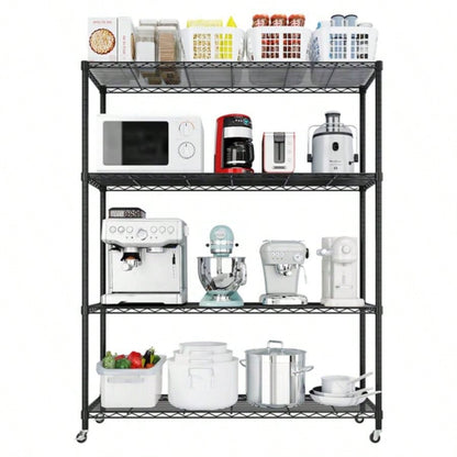 Heavy Duty Storage Shelves 46.06 Wire Shelving Unit with Wheels 800LBS NSF Metal Shelves Storage Adjustable Garage Storage Rack Pantry Shelf Commercial Shelving, 64.96 H X 46.0639; 39; X 17. D