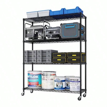 Heavy Duty Storage Shelves 46.06 Wire Shelving Unit with Wheels 800LBS NSF Metal Shelves Storage Adjustable Garage Storage Rack Pantry Shelf Commercial Shelving, 64.96 H X 46.0639; 39; X 17. D