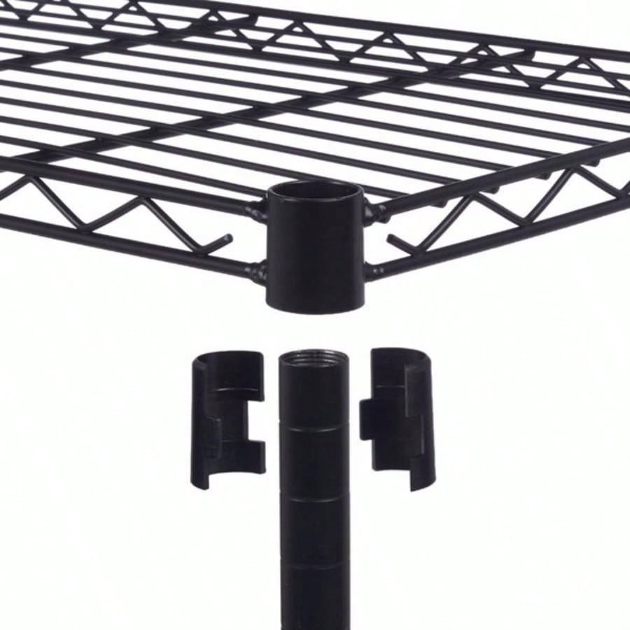 5 - Layer Plastic Coated Iron Shelf 180*90*35 Black