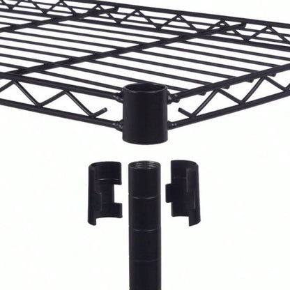 5 - Layer Plastic Coated Iron Shelf 180*90*35 Black